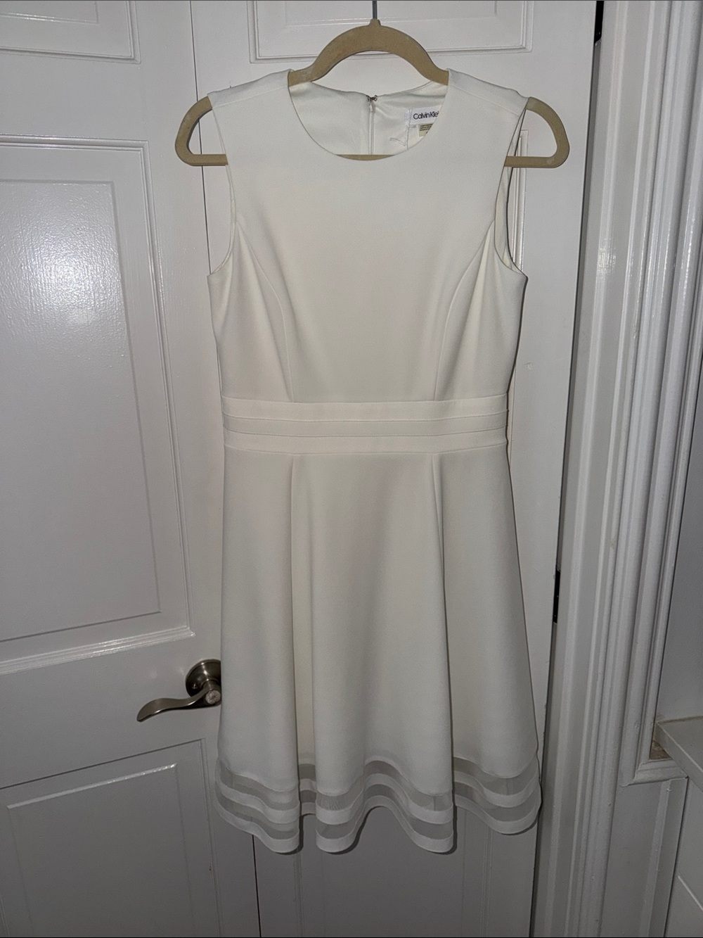 Calvin Klein Ivory Sleeveless A-Line Mini Dress